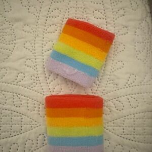 Kids Rainbow Stripe Wristbands - Colorful Stretchy Accessories